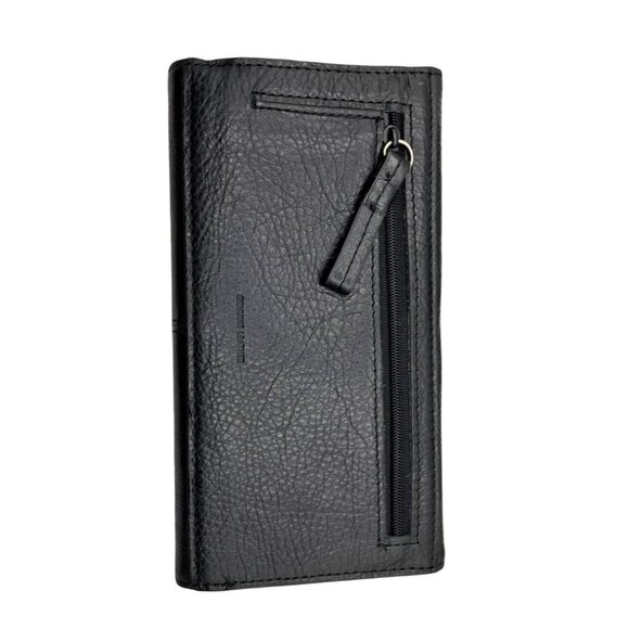 Kenneth Cole Reaction Wallet Black Pebbled Leather Tri Fold In Box - Picture 4 of 9